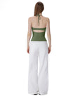 Open Back Silver Botton Y2K Tank Tops