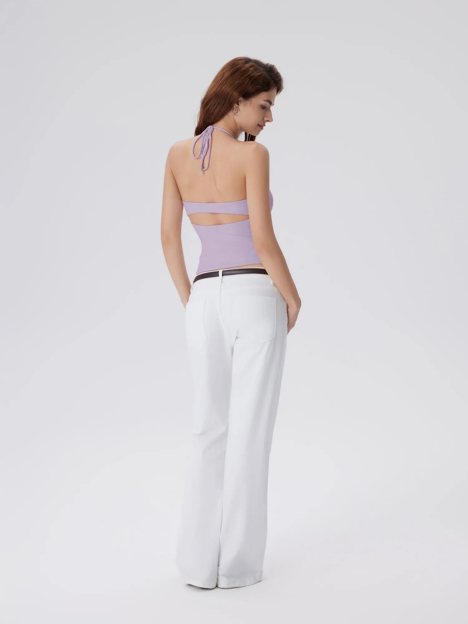 Open Back Silver Botton Y2K Tank Tops