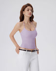Open Back Silver Botton Y2K Tank Tops