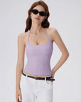Open Back Silver Botton Y2K Tank Tops