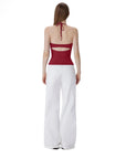 Open Back Silver Botton Y2K Tank Tops