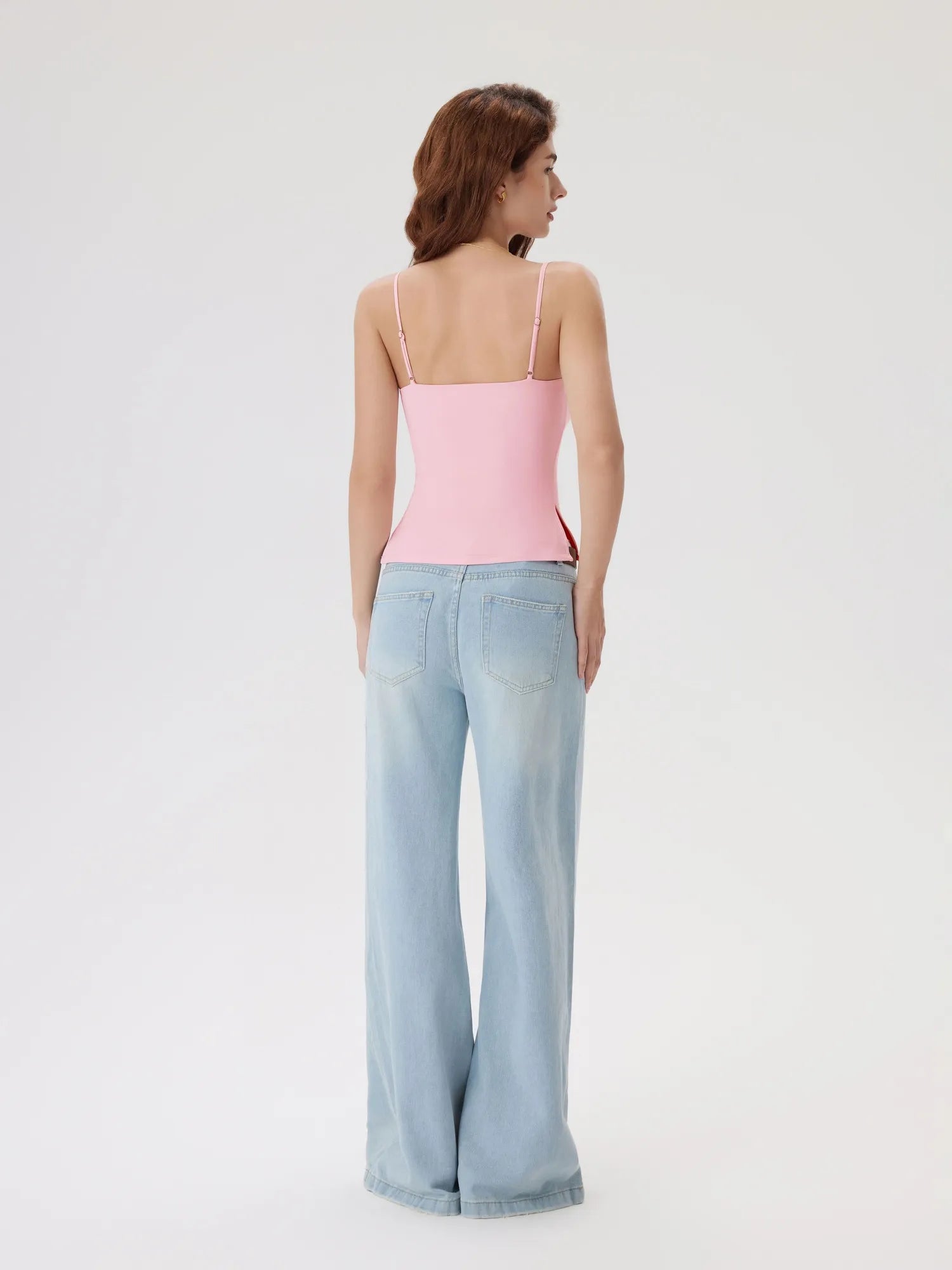 Ruched V Neck Desigh Tank Top-SUUKSESS-SUUKSESS