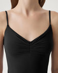 Ruched V Neck Desigh Tank Top-SUUKSESS-SUUKSESS