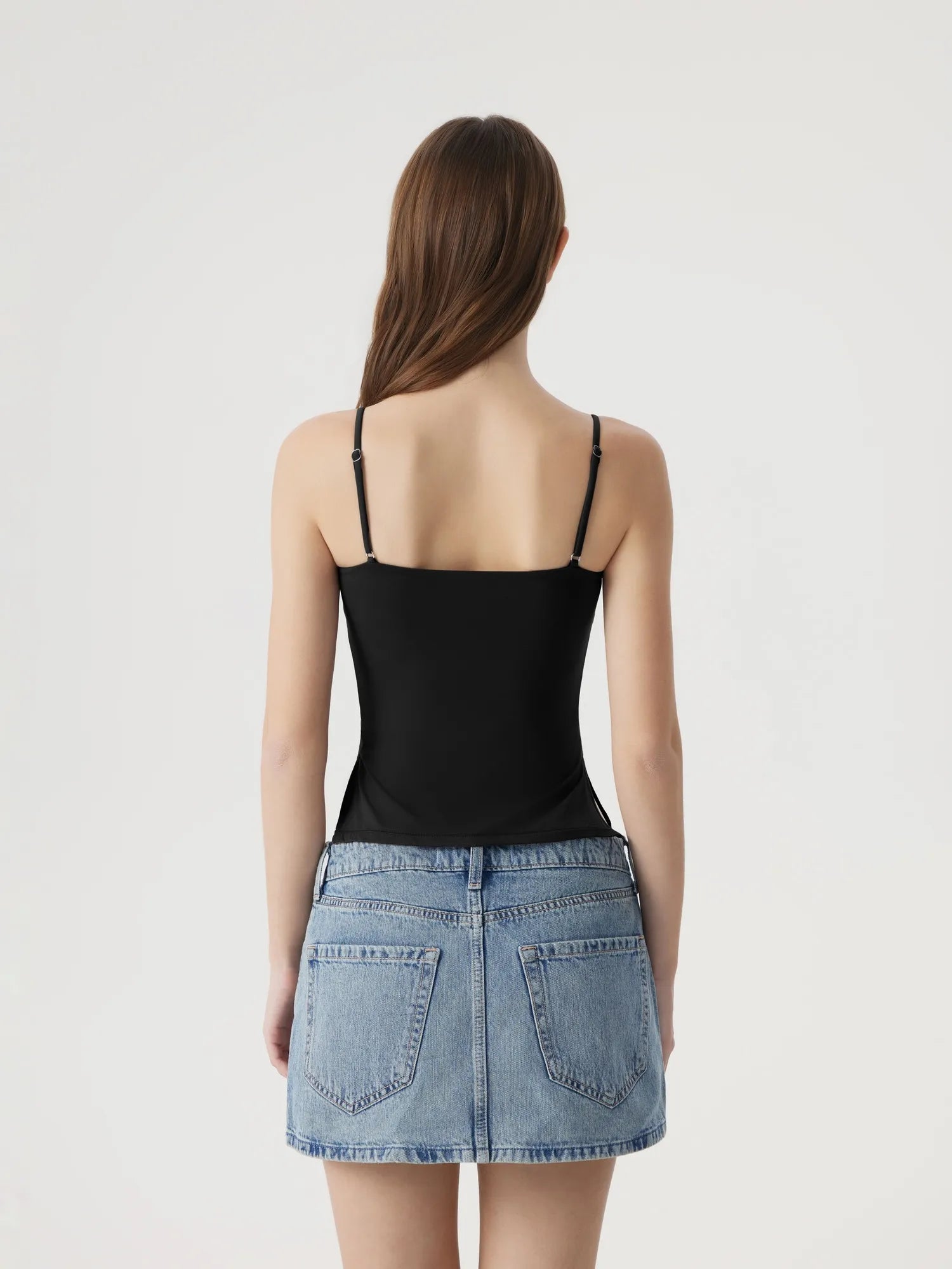 Ruched V Neck Desigh Tank Top-SUUKSESS-SUUKSESS