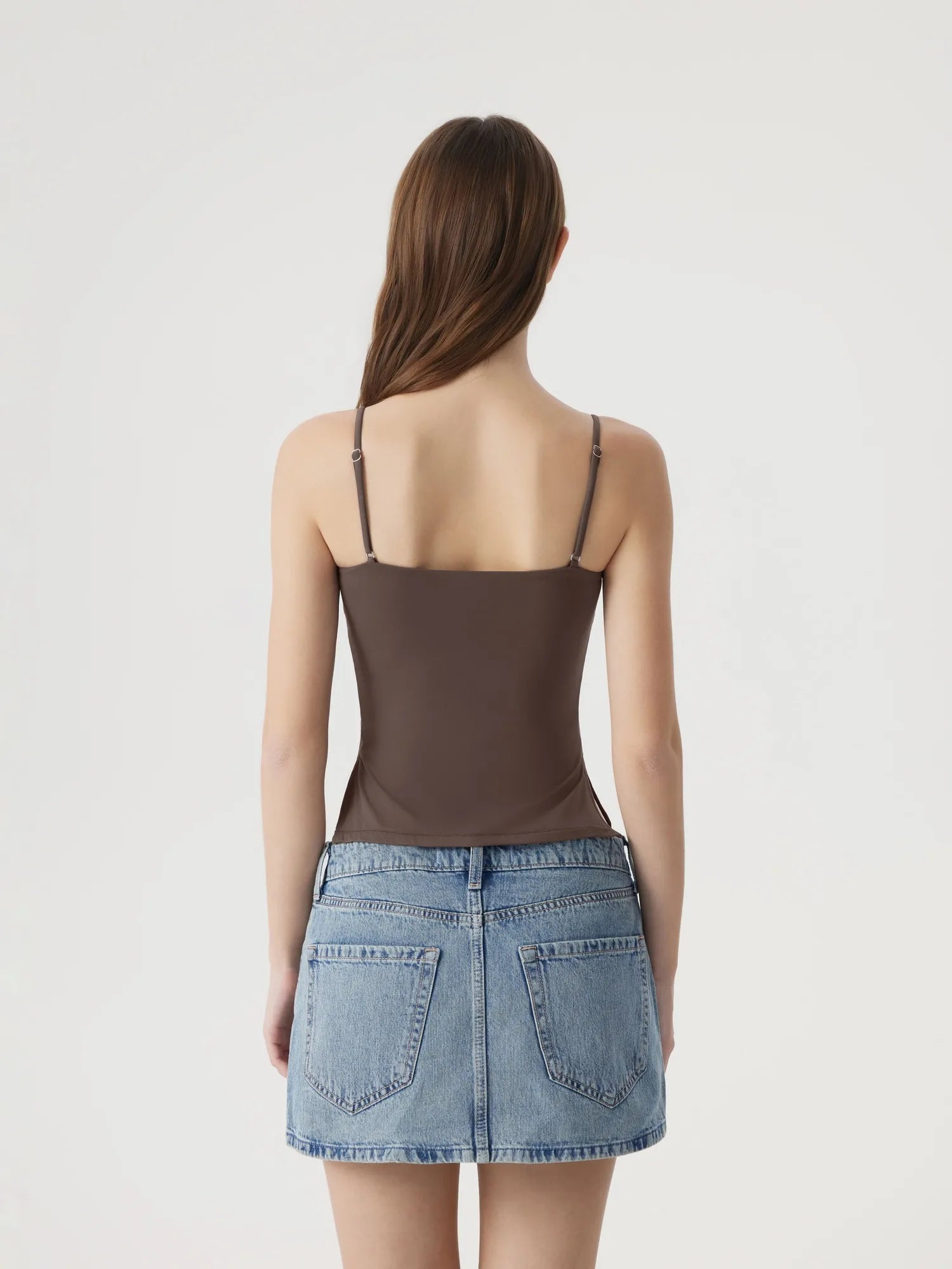 Ruched V Neck Desigh Tank Top-SUUKSESS-SUUKSESS