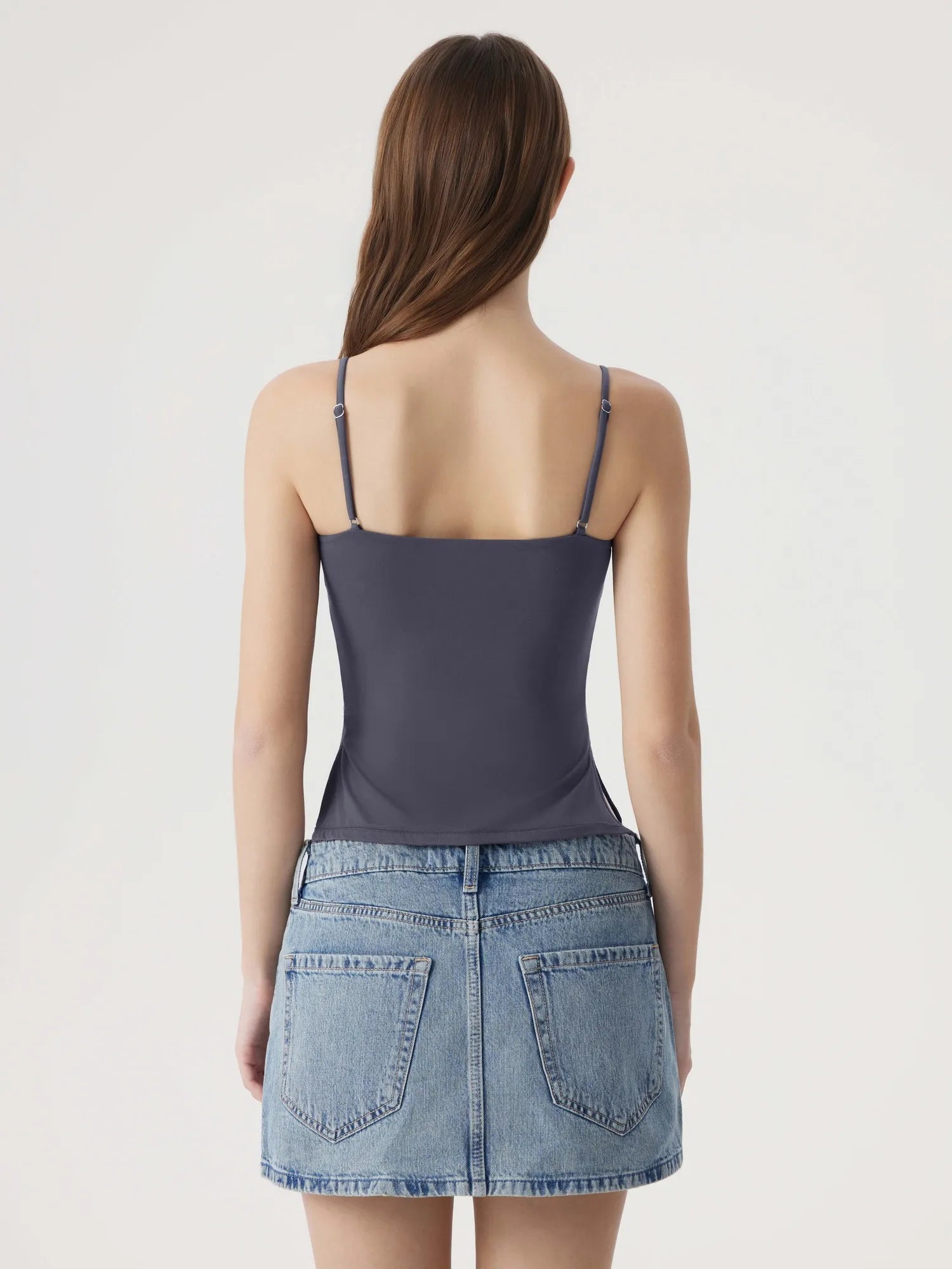 Ruched V Neck Desigh Tank Top-SUUKSESS-SUUKSESS
