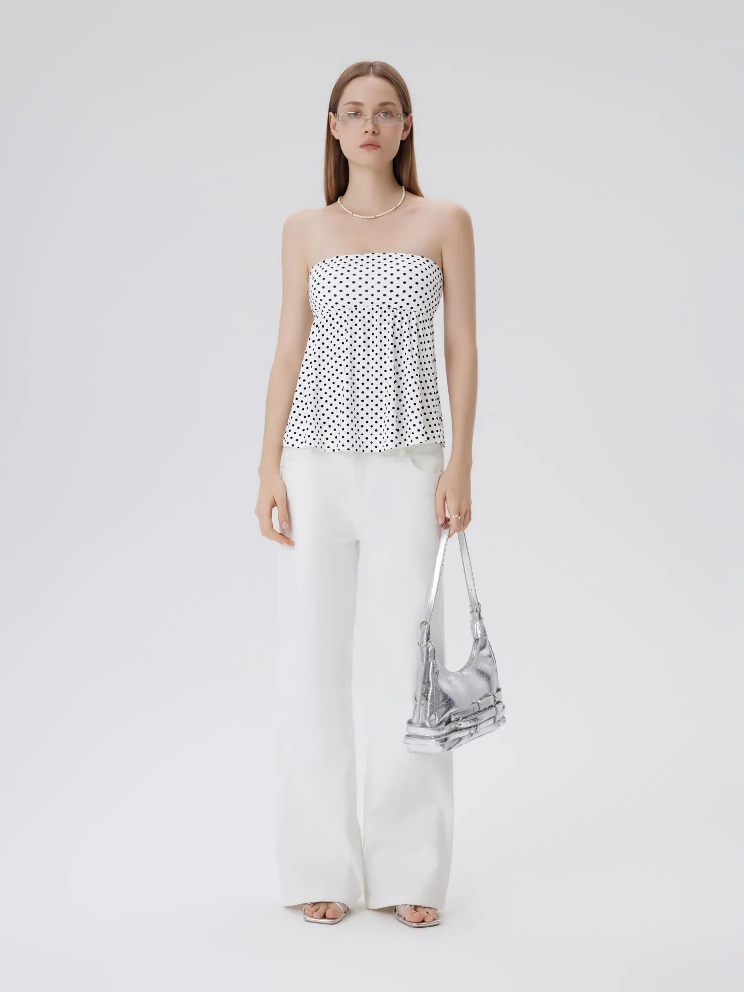 Sleeveless Strapless Peplum Tube Babydoll Tank Tops-SUUKSESS-SUUKSESS