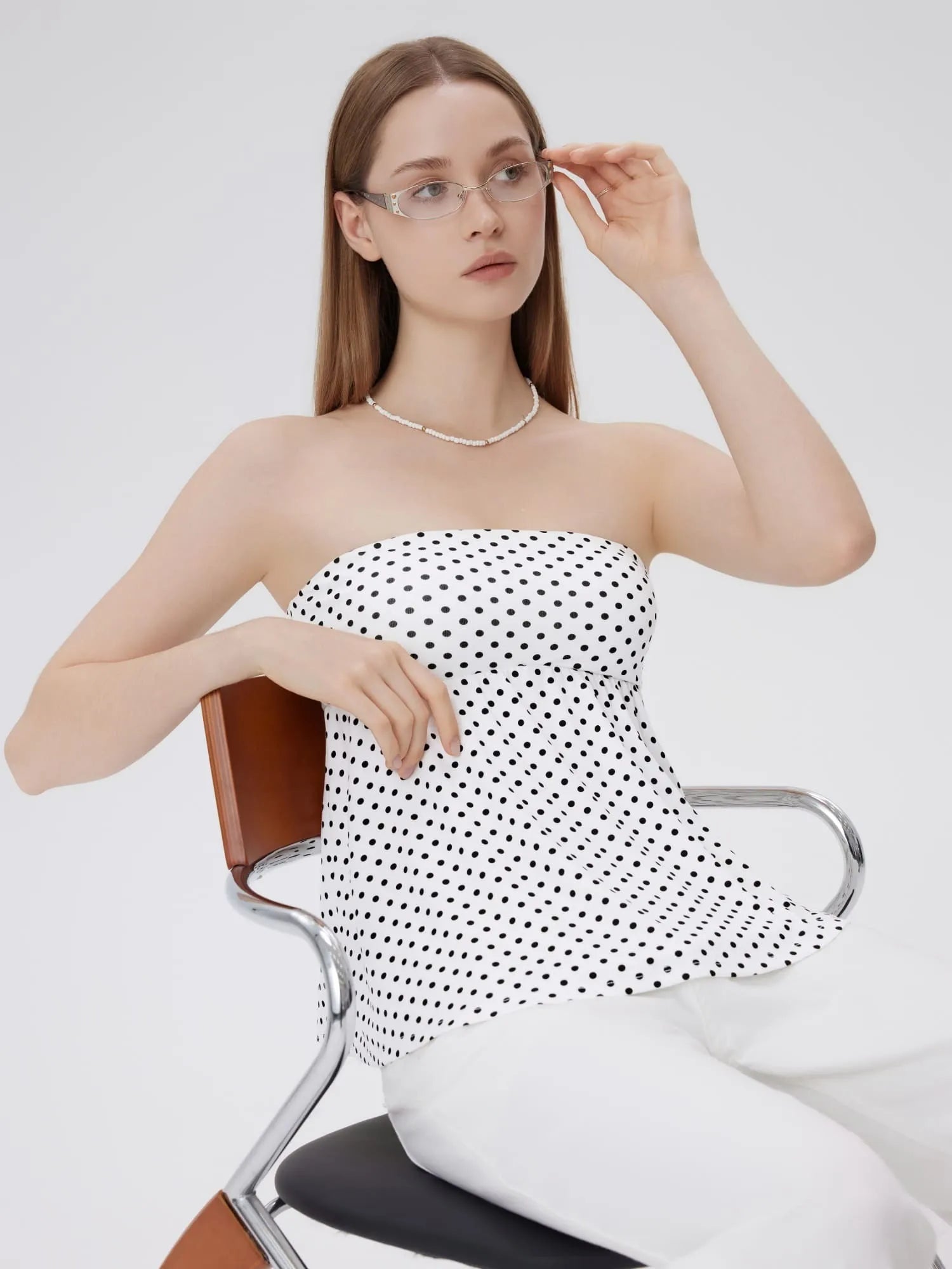 Sleeveless Strapless Peplum Tube Babydoll Tank Tops-SUUKSESS-SUUKSESS