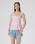 Sleeveless Strapless Peplum Tube Babydoll Tank Tops-SUUKSESS-SUUKSESS