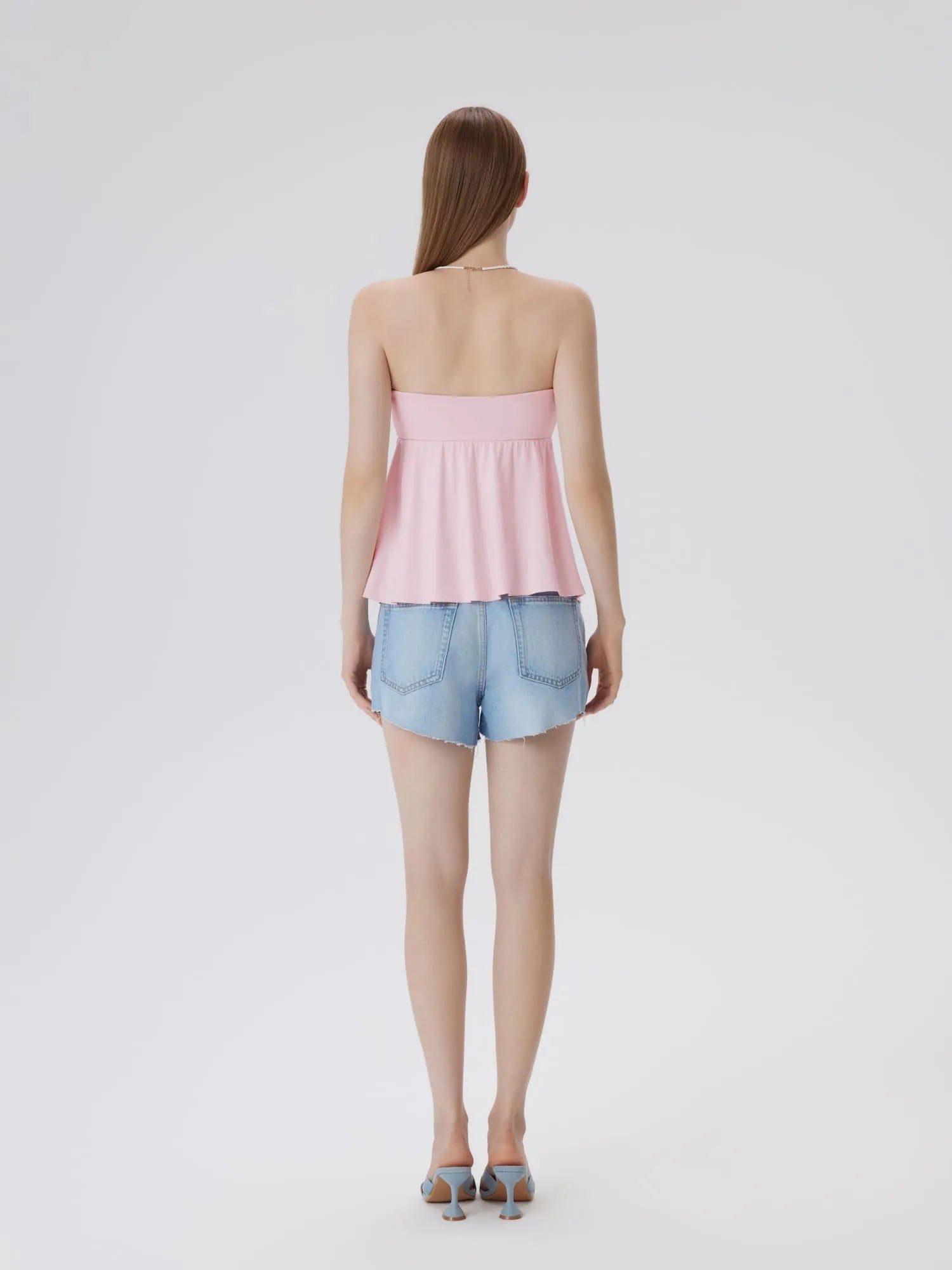 Sleeveless Strapless Peplum Tube Babydoll Tank Tops-SUUKSESS-SUUKSESS