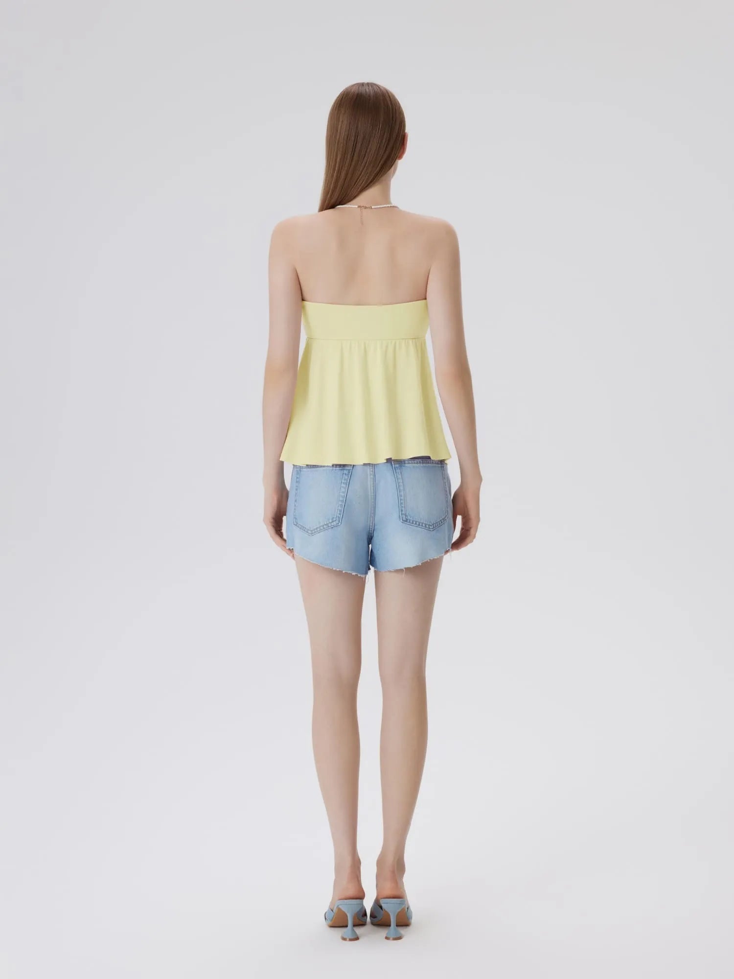 Sleeveless Strapless Peplum Tube Babydoll Tank Tops-SUUKSESS-SUUKSESS