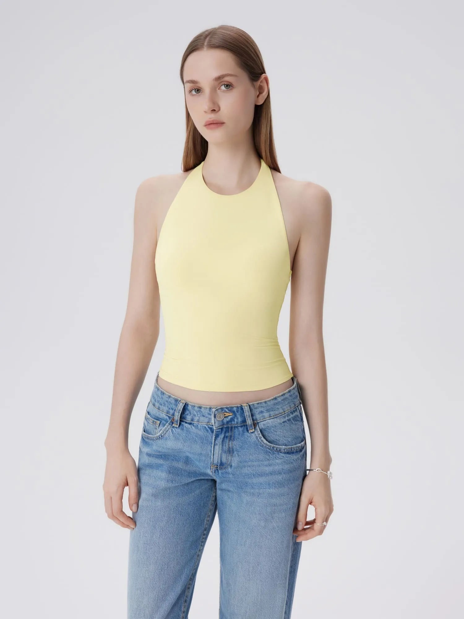 SUUKSESS Women Halter Padded Tank Tops Double Lined Backless Summer Going Out Tops-SUUKSESS-SUUKSESS