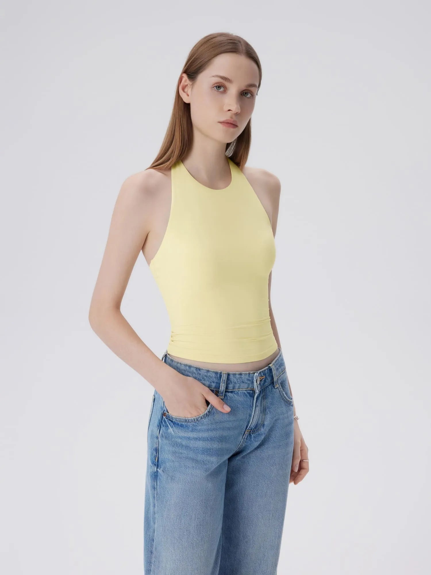 SUUKSESS Women Halter Padded Tank Tops Double Lined Backless Summer Going Out Tops-SUUKSESS-SUUKSESS