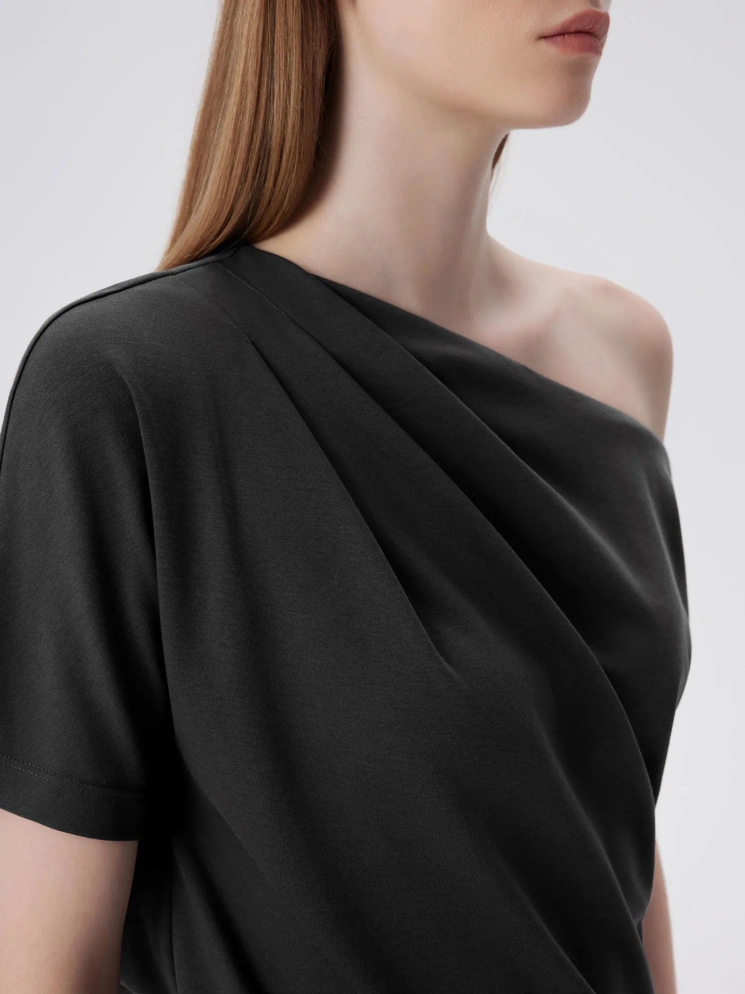 Asymmetrical Off Shoulder Short Sleeve T-Shirts-SUUKSESS-SUUKSESS