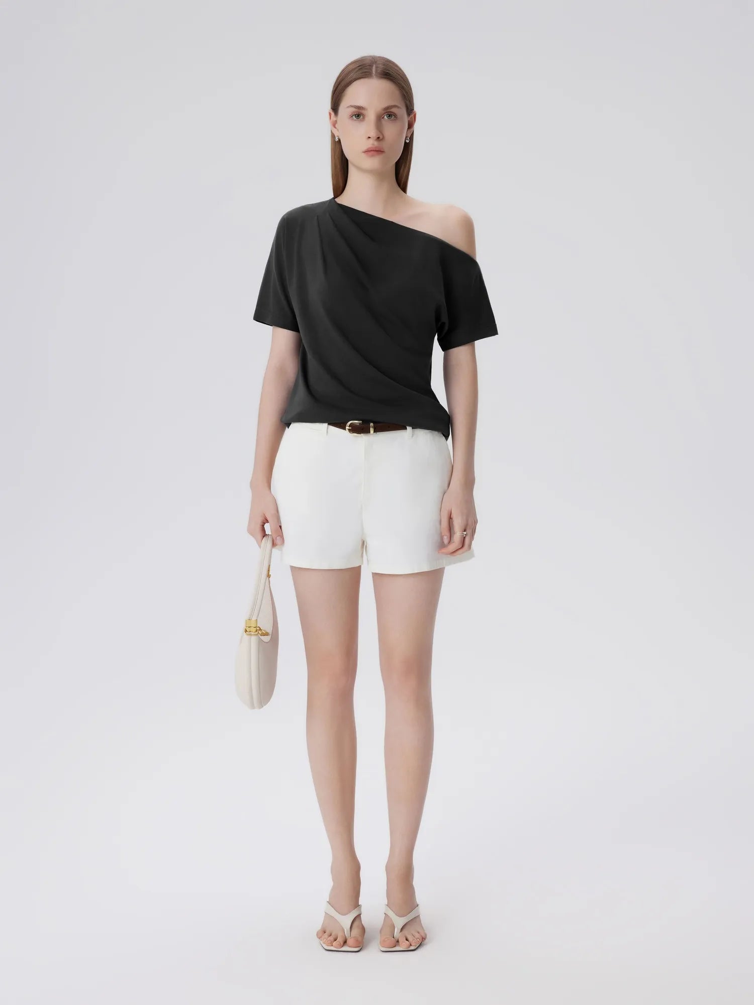 Asymmetrical Off Shoulder Short Sleeve T-Shirts-SUUKSESS-SUUKSESS