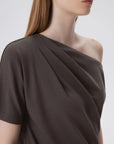 Asymmetrical Off Shoulder Short Sleeve T-Shirts-SUUKSESS-SUUKSESS