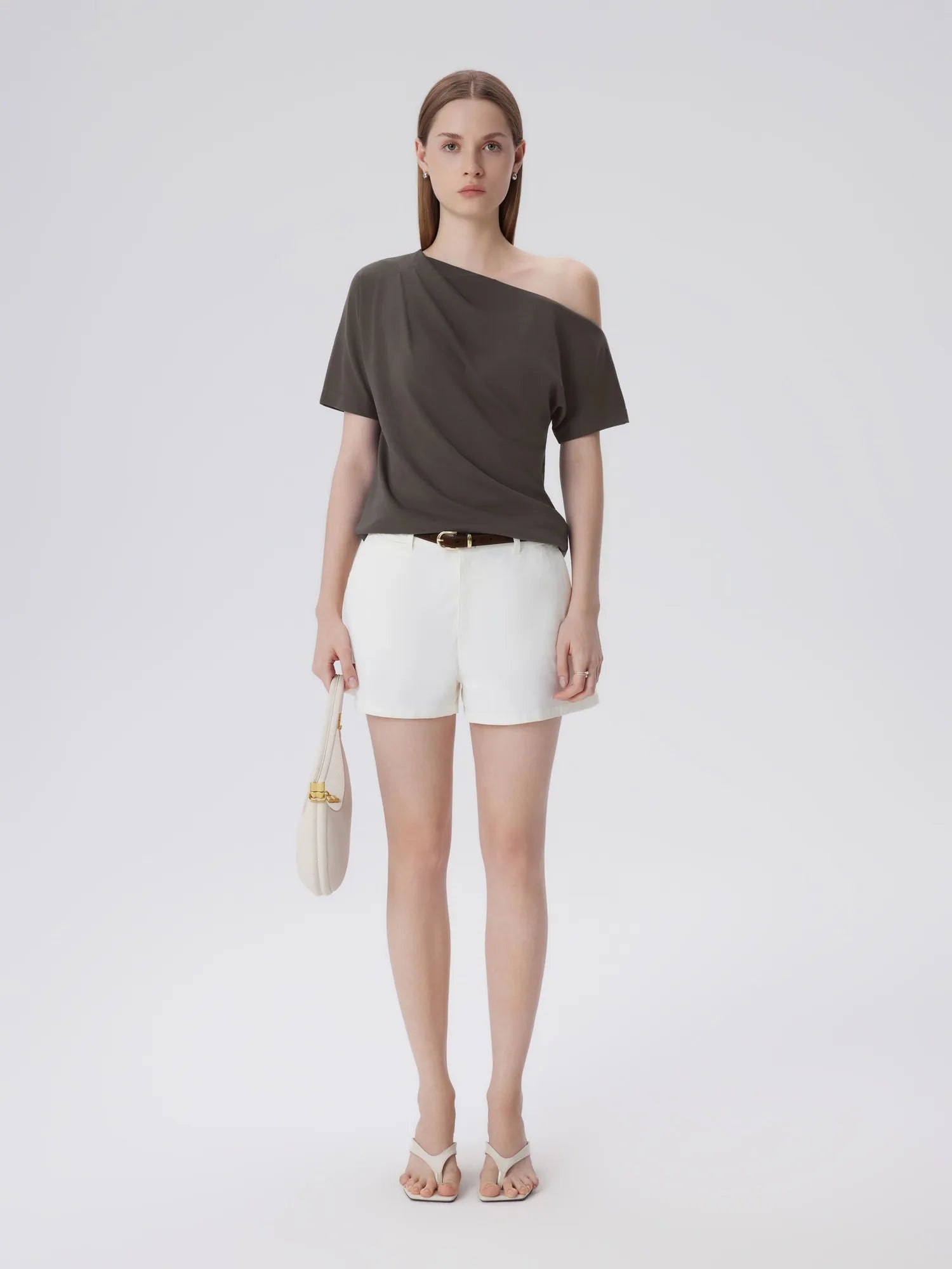 Asymmetrical Off Shoulder Short Sleeve T-Shirts-SUUKSESS-SUUKSESS