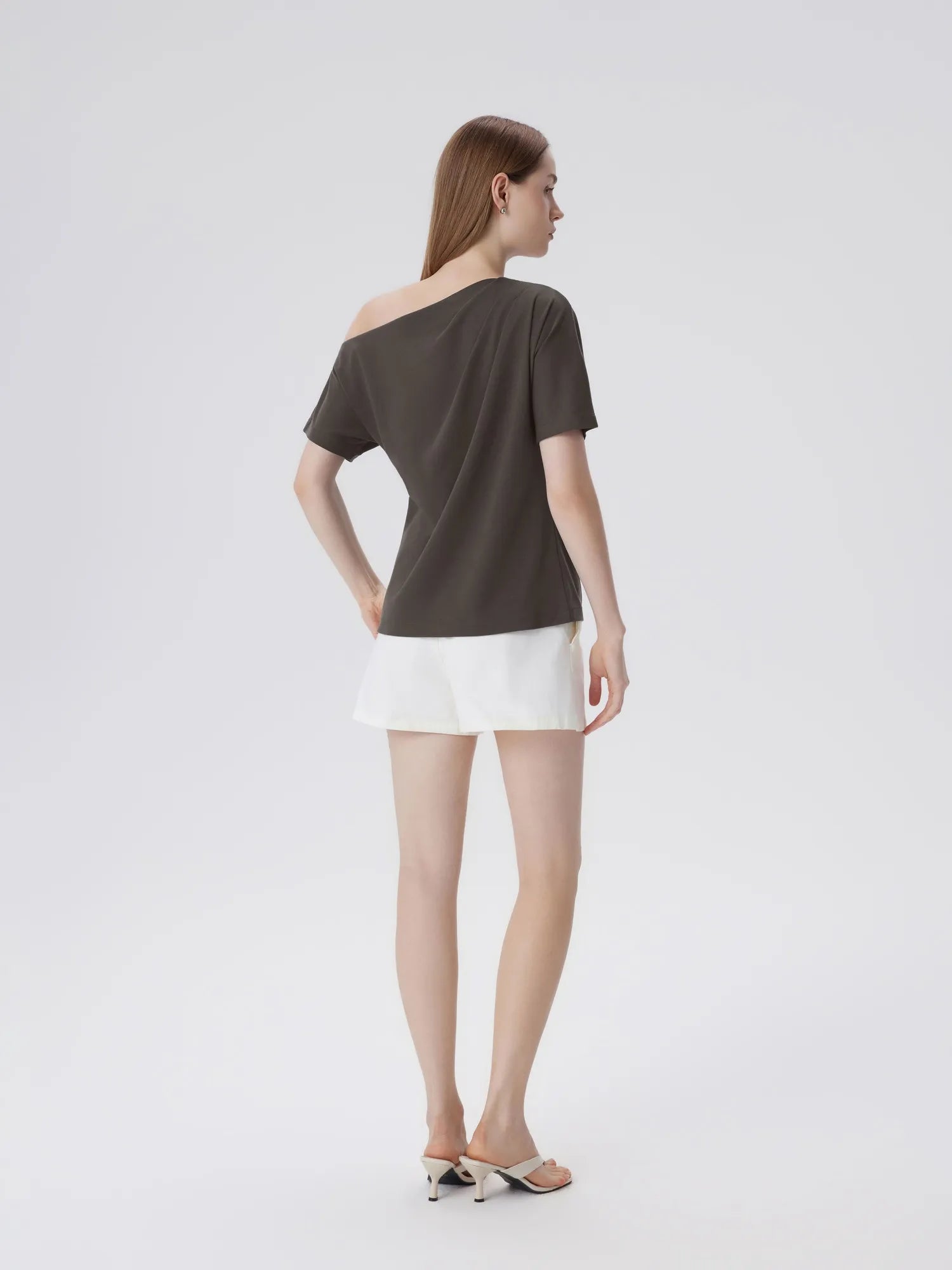 Asymmetrical Off Shoulder Short Sleeve T-Shirts-SUUKSESS-SUUKSESS