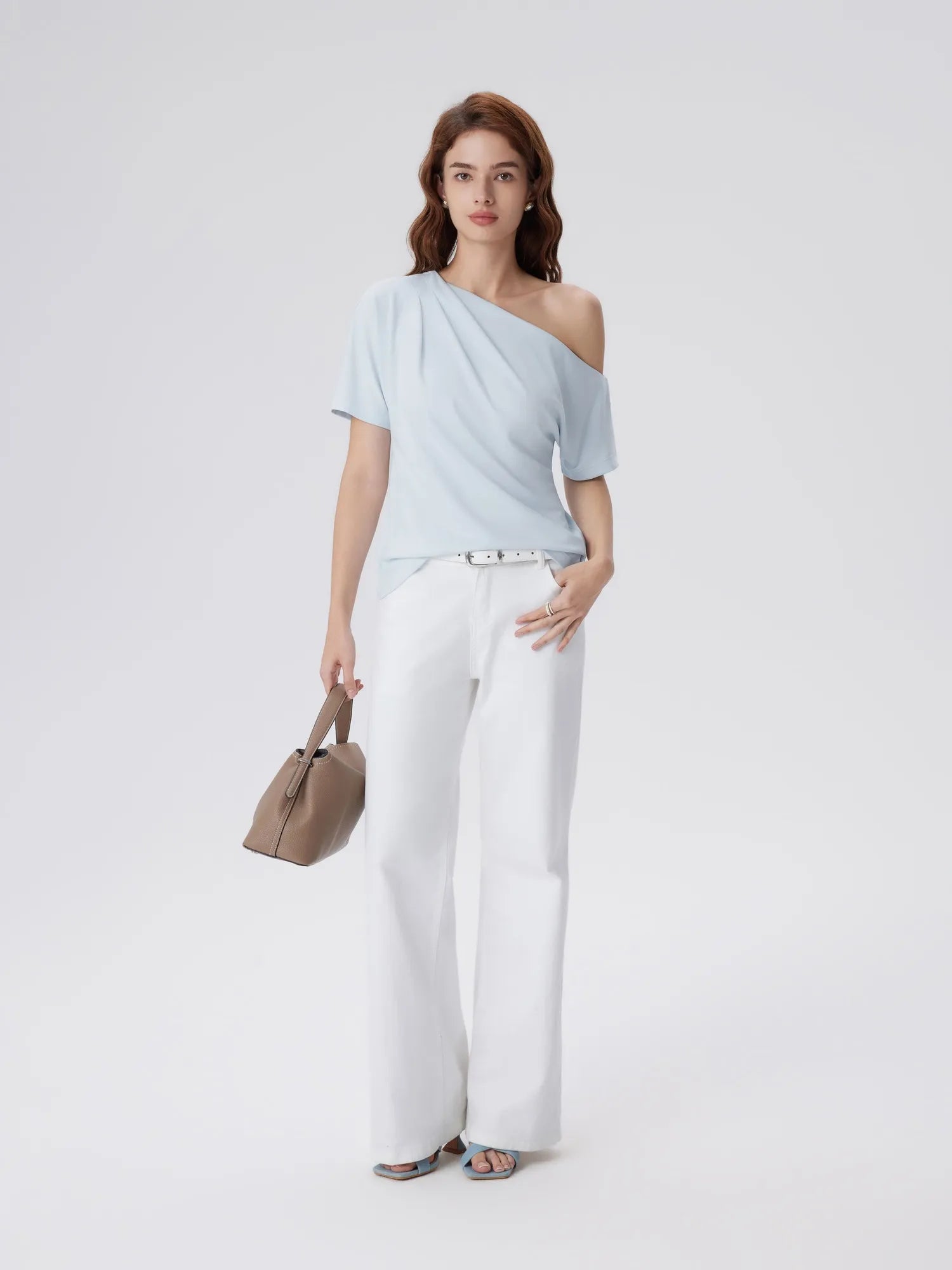 Asymmetrical Off Shoulder Short Sleeve T-Shirts-SUUKSESS-SUUKSESS