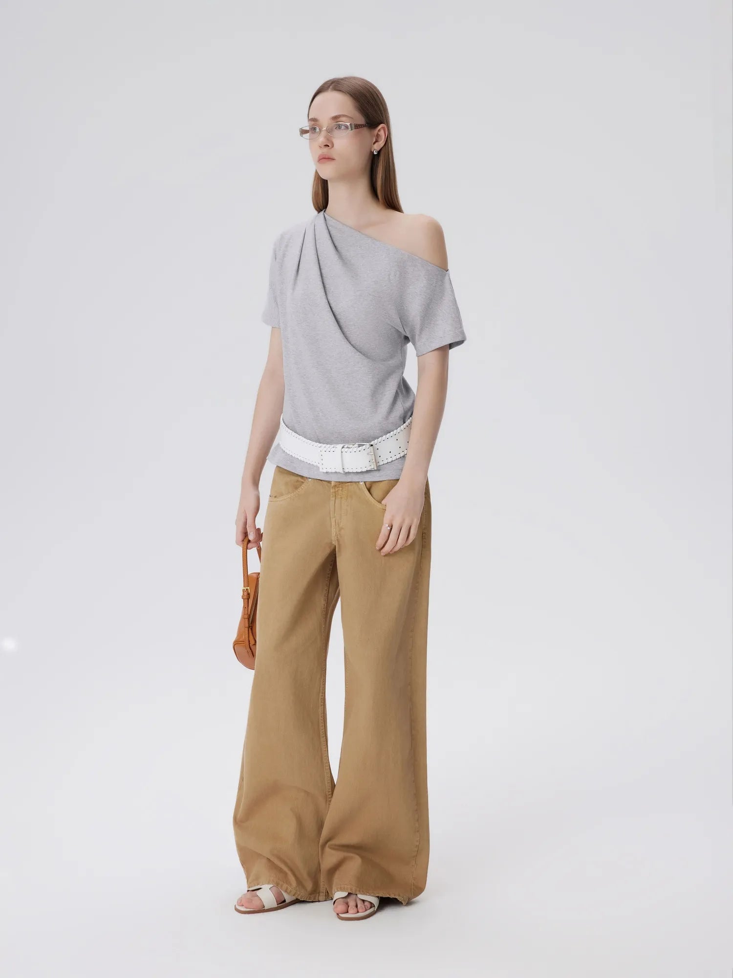 Asymmetrical Off Shoulder Short Sleeve T-Shirts-SUUKSESS-SUUKSESS