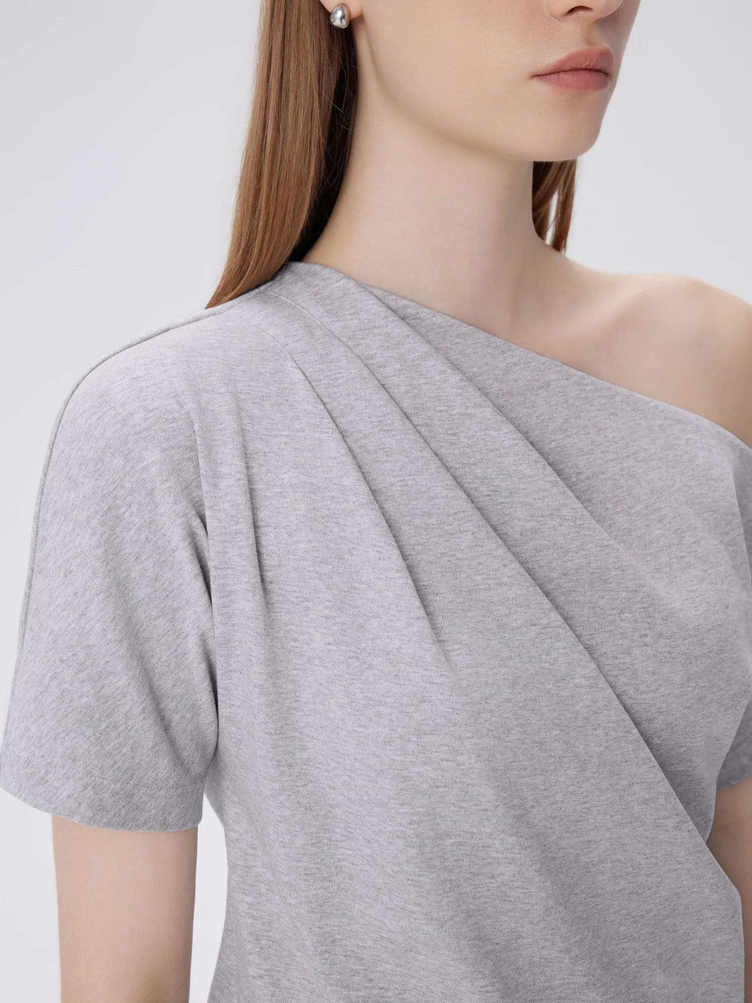 Asymmetrical Off Shoulder Short Sleeve T-Shirts-SUUKSESS-SUUKSESS
