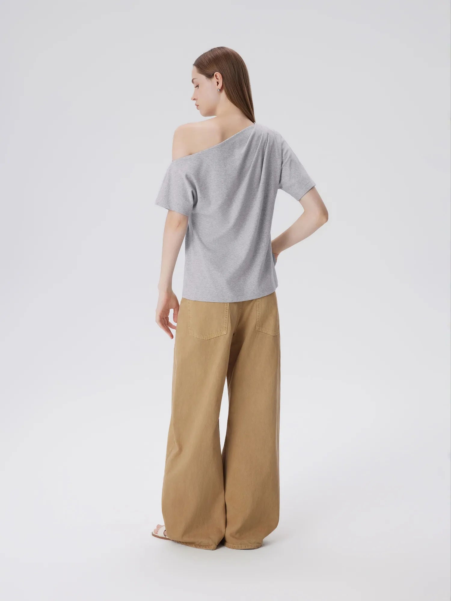 Asymmetrical Off Shoulder Short Sleeve T-Shirts-SUUKSESS-SUUKSESS