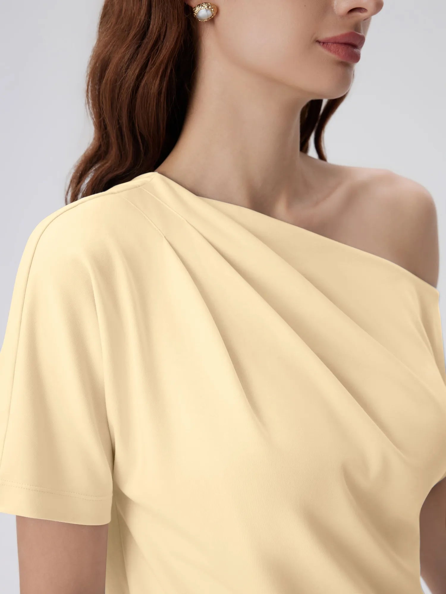 Asymmetrical Off Shoulder Short Sleeve T-Shirts-SUUKSESS-SUUKSESS