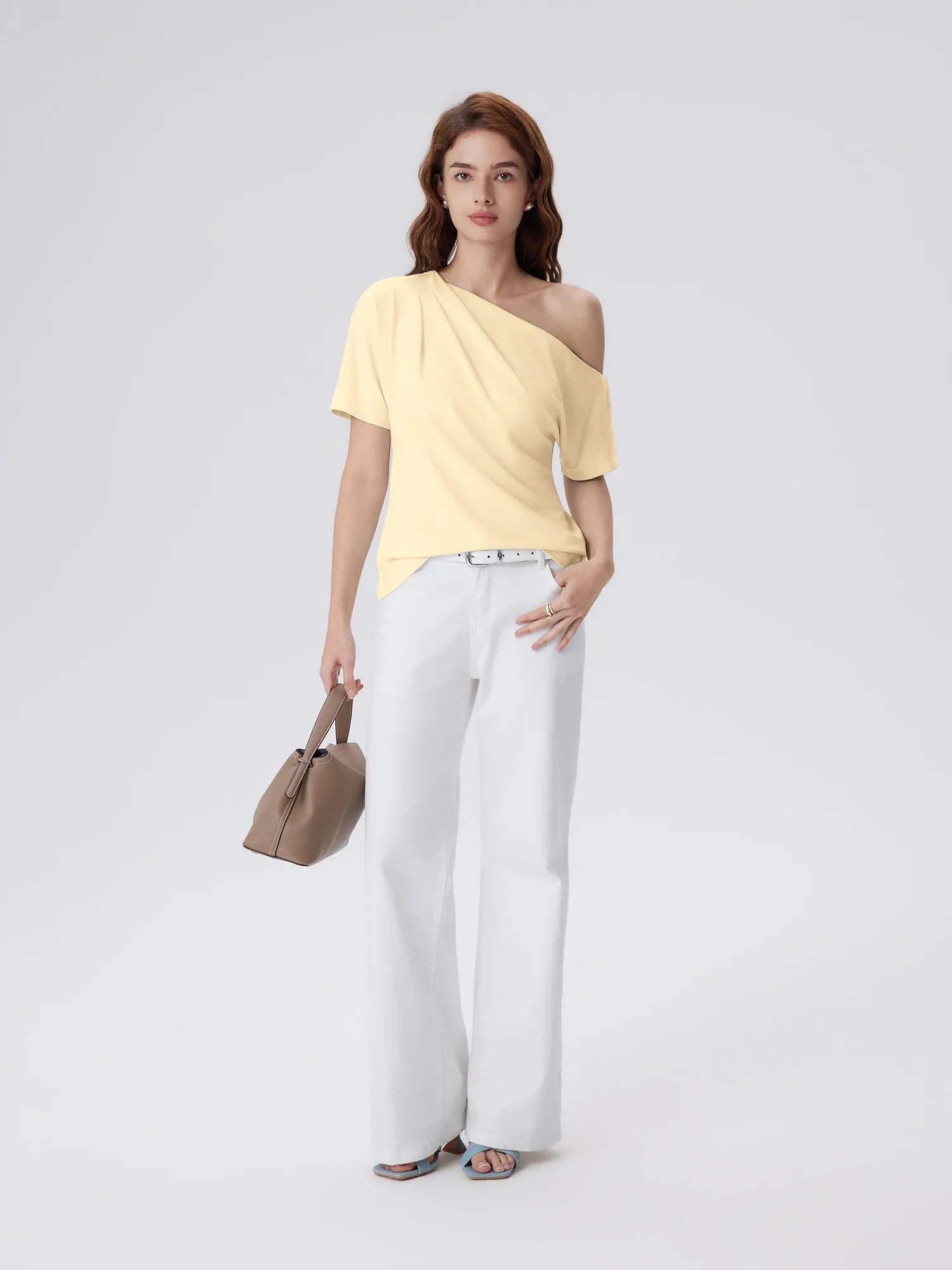 Asymmetrical Off Shoulder Short Sleeve T-Shirts-SUUKSESS-SUUKSESS
