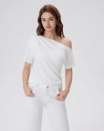Asymmetrical Off Shoulder Short Sleeve T-Shirts-SUUKSESS-SUUKSESS