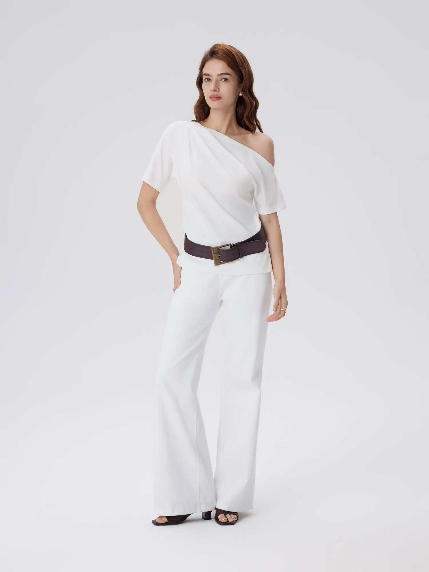 Asymmetrical Off Shoulder Short Sleeve T-Shirts-SUUKSESS-SUUKSESS