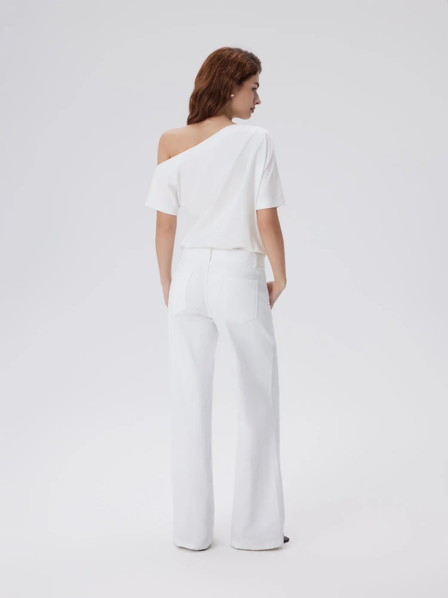 Asymmetrical Off Shoulder Short Sleeve T-Shirts-SUUKSESS-SUUKSESS