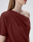 Asymmetrical Off Shoulder Short Sleeve T-Shirts-SUUKSESS-SUUKSESS
