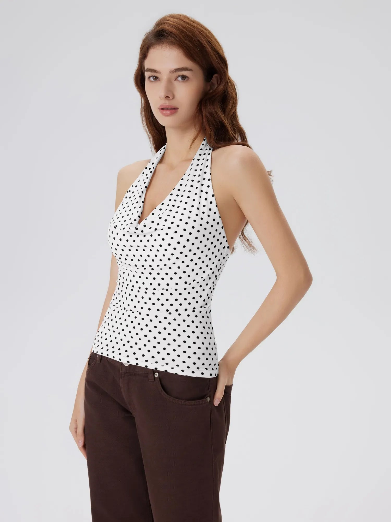Deep V Halter Open Back Tank Tops-SUUKSESS-SUUKSESS
