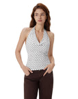 Deep V Halter Open Back Tank Tops-SUUKSESS-SUUKSESS