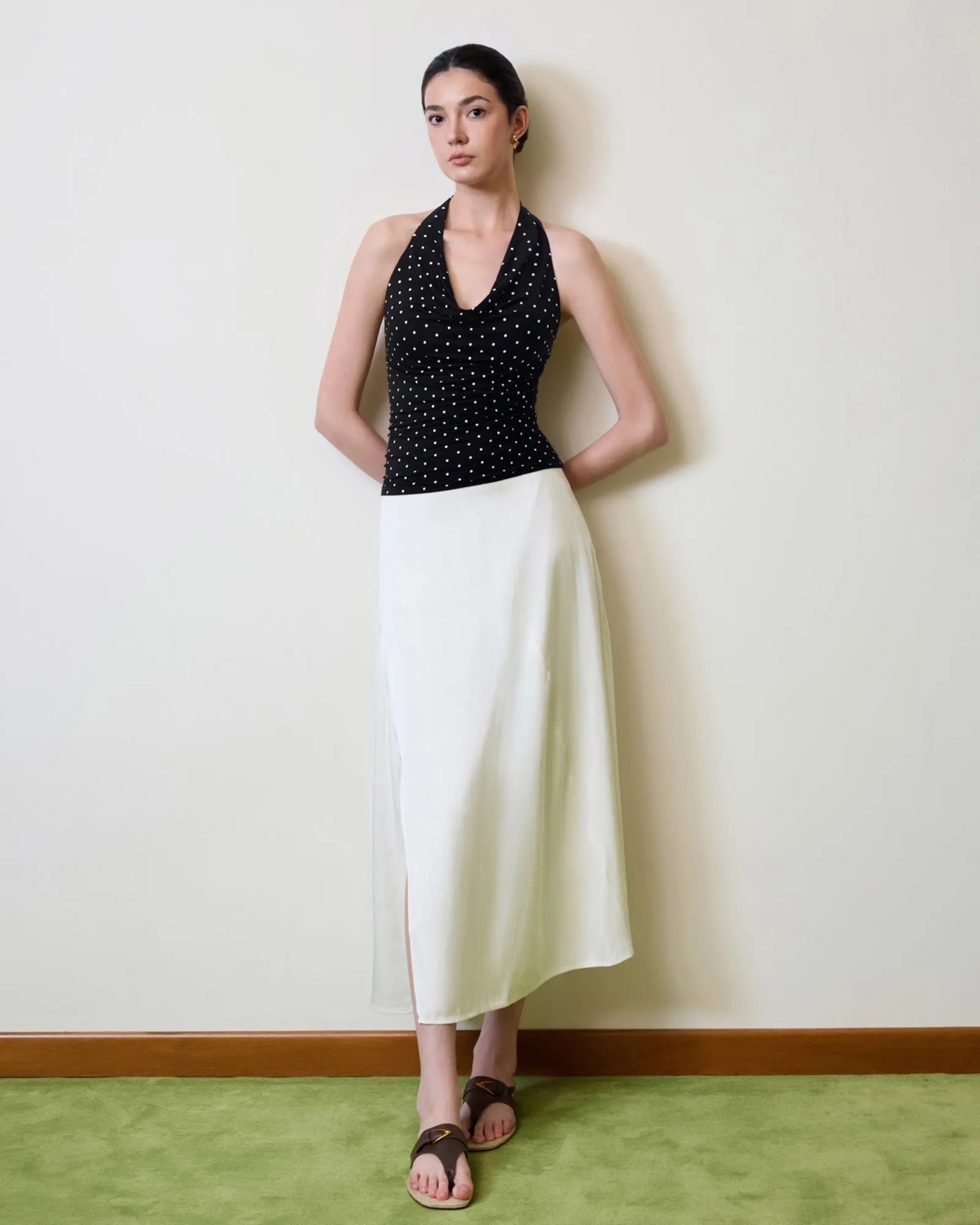 Deep V Halter Open Back Tank Tops