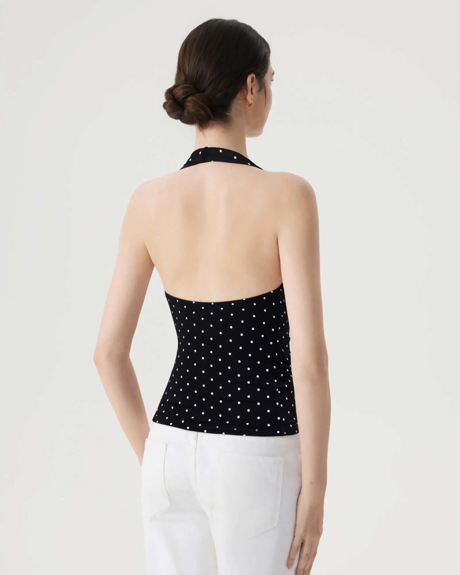 Deep V Halter Open Back Tank Tops