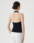 Deep V Halter Open Back Tank Tops