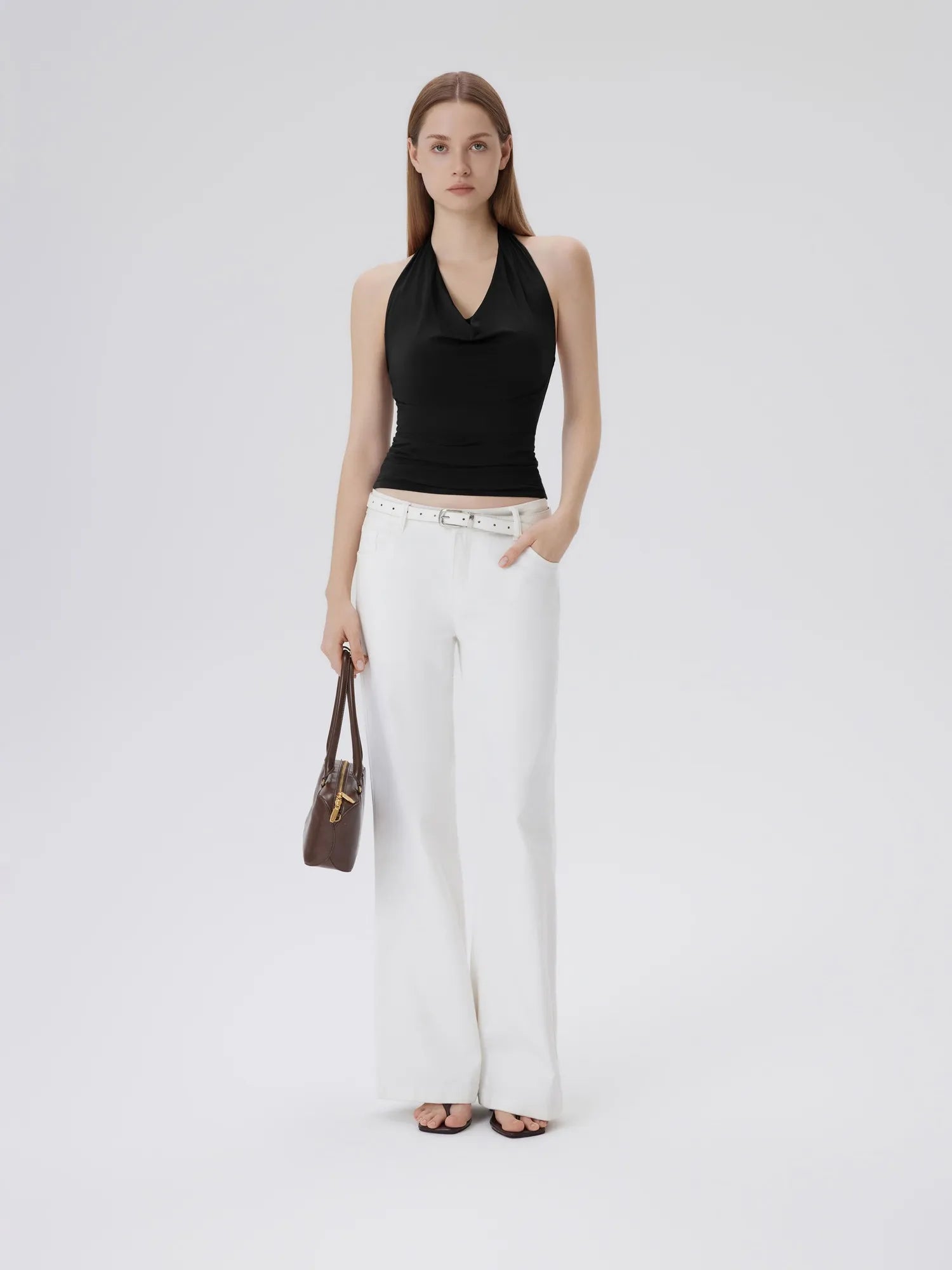 Deep V Halter Open Back Tank Tops-SUUKSESS-SUUKSESS