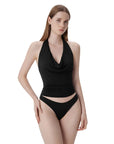 Deep V Halter Open Back Tank Tops-SUUKSESS-SUUKSESS