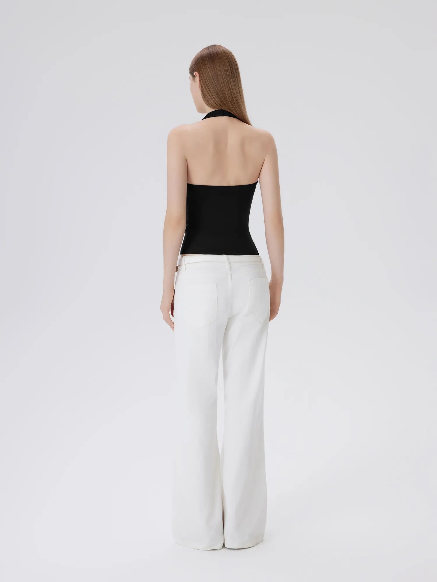 Deep V Halter Open Back Tank Tops-SUUKSESS-SUUKSESS