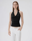 Deep V Halter Open Back Tank Tops-SUUKSESS-SUUKSESS