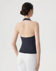 Deep V Halter Open Back Tank Tops
