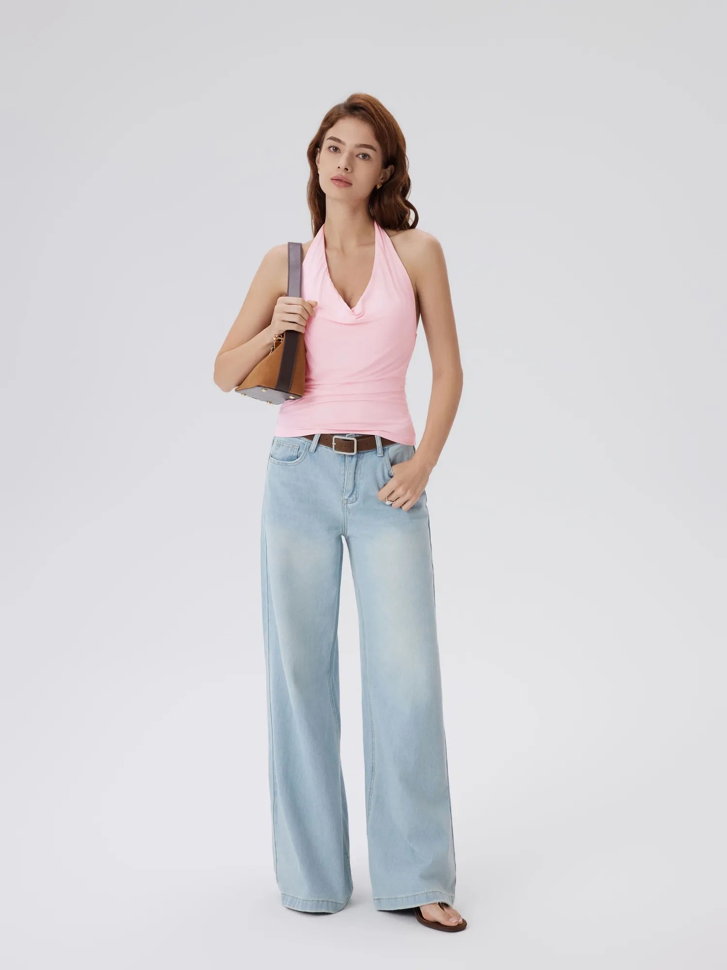 Deep V Halter Open Back Tank Tops-SUUKSESS-SUUKSESS