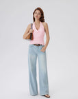 Deep V Halter Open Back Tank Tops-SUUKSESS-SUUKSESS