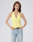 Deep V Halter Open Back Tank Tops-SUUKSESS-SUUKSESS