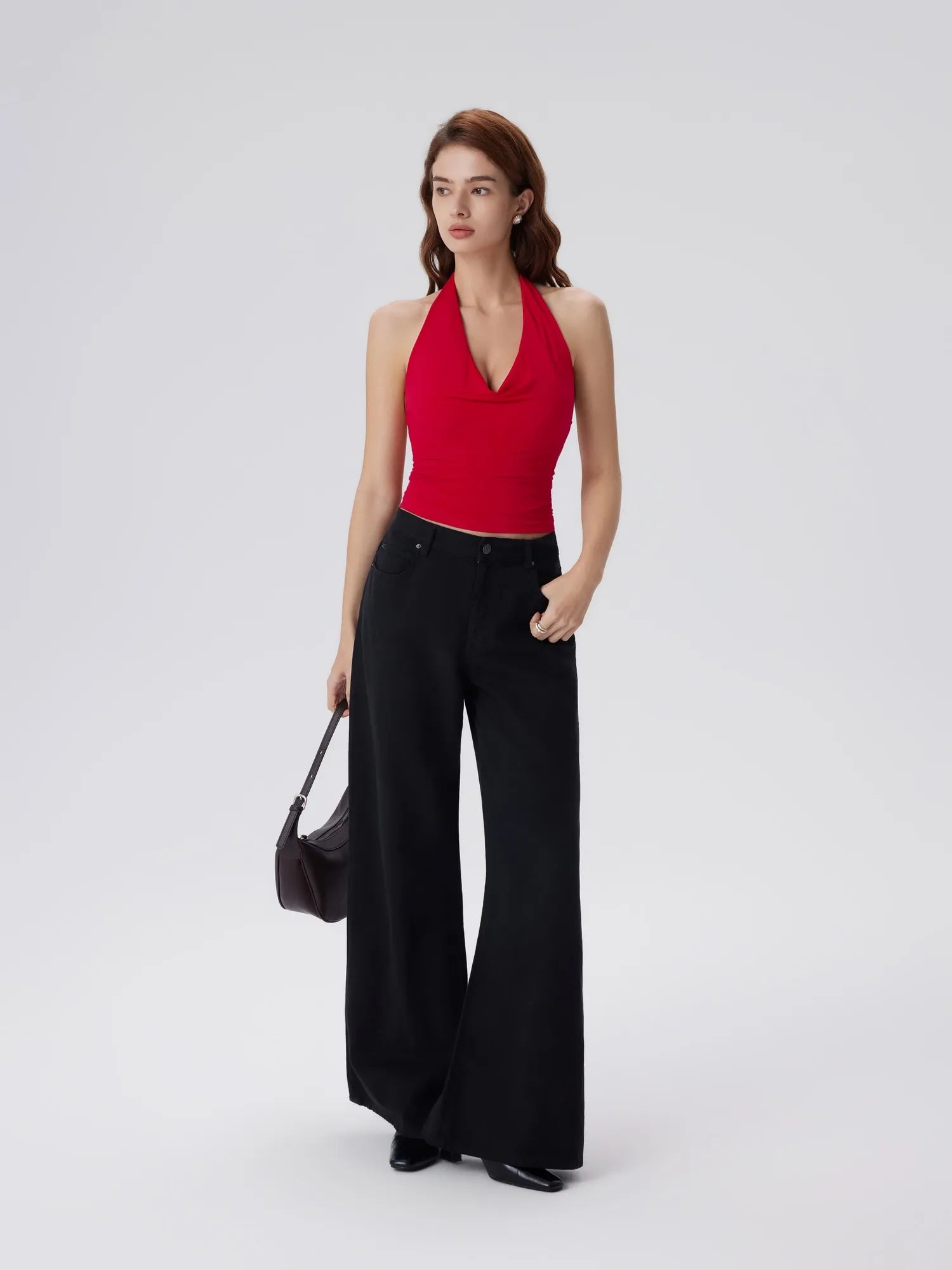 Deep V Halter Open Back Tank Tops-SUUKSESS-SUUKSESS