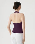 Deep V Halter Open Back Tank Tops