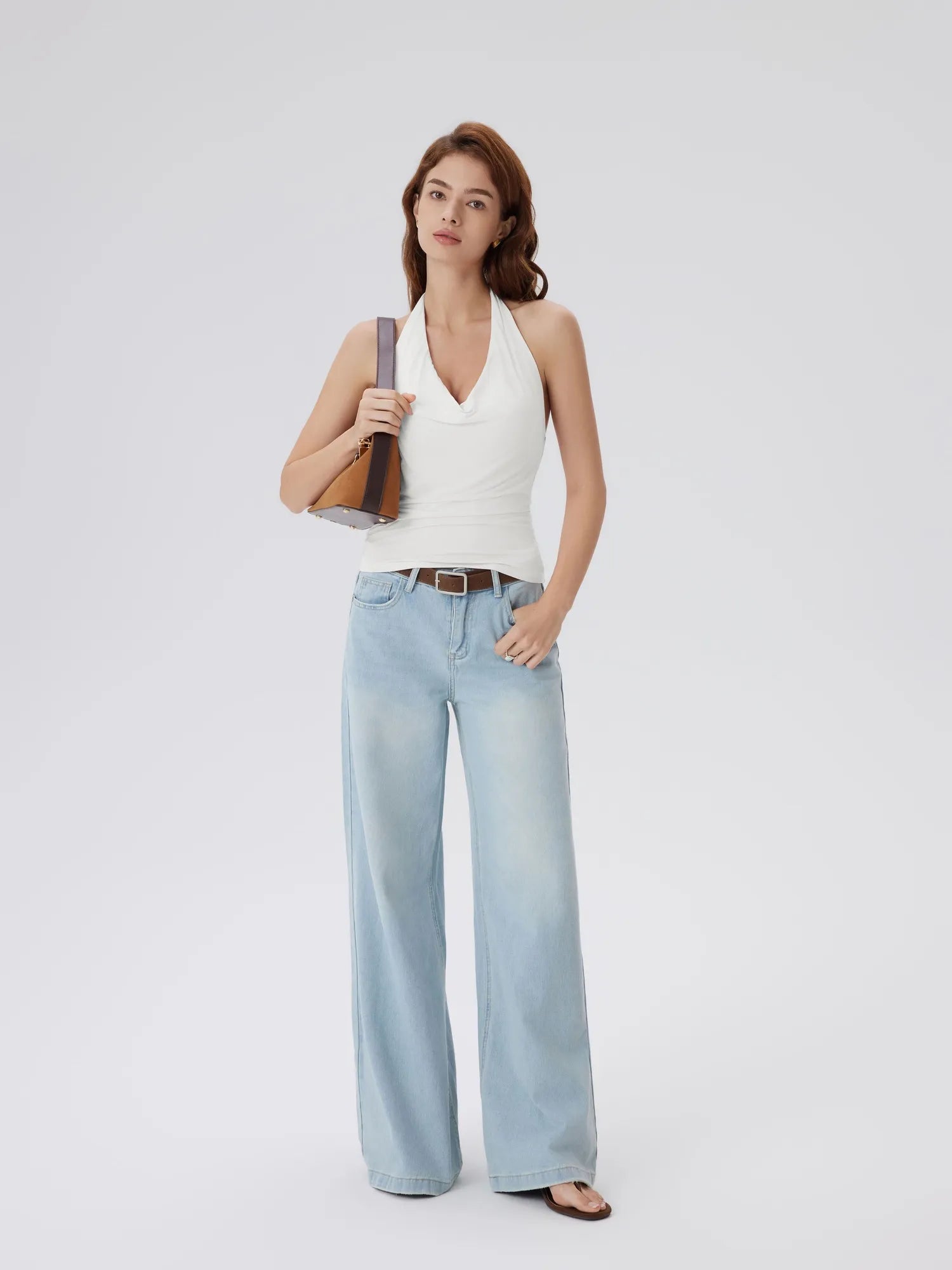 Deep V Halter Open Back Tank Tops-SUUKSESS-SUUKSESS