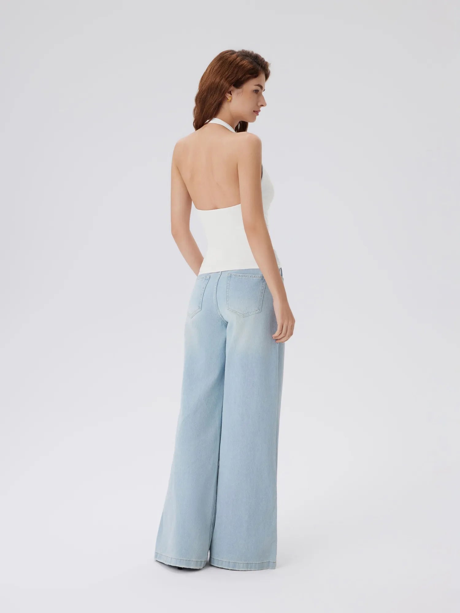 Deep V Halter Open Back Tank Tops-SUUKSESS-SUUKSESS