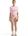 Tight Fitted Half Sleeve Boat Neck Shirt-SUUKSESS-SUUKSESS